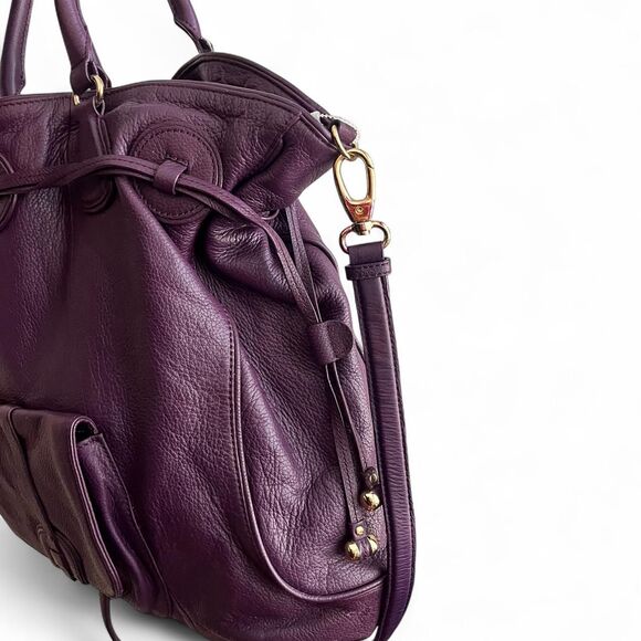 Isaac Mizrahi Extra-Large Pebbled Leather shoulder bag / Tote - Picture 4 of 6